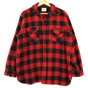 Vintage Frost Proof Flannel Shirt 16.5 Red Plaid Button Up Jacket Shirt